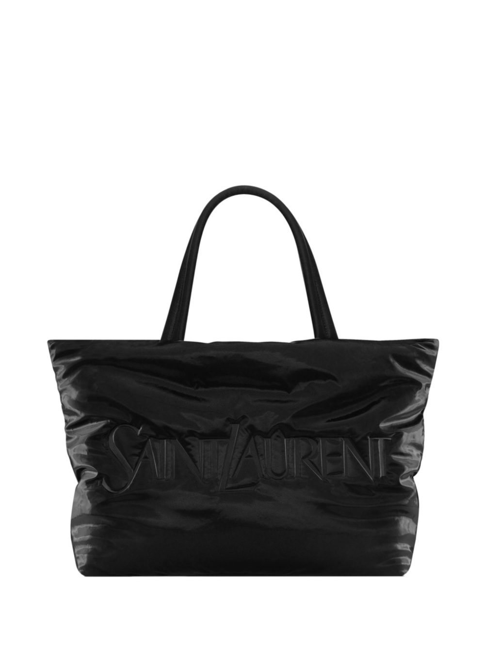 Saint Laurent Black Silk Tech Tote Bag